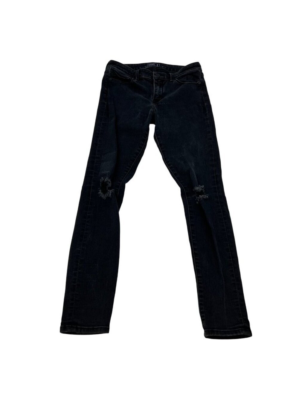 Abercrombie & Fitch Womens Harper Super Skinny Jeans Distressed Faded Black 2/26